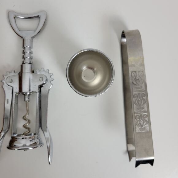 Vtg Kresge Company Kitchen Home Bar One Size Silver Cork Screw/Wine Opener NEW - Picture 4 of 5
